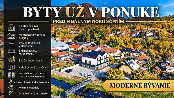 Nové byty na Partizánskej ulici v meste Žarnovica