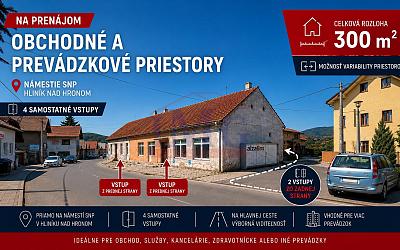 Prenájom flexibilných priestorov v Hliník nad Hronom