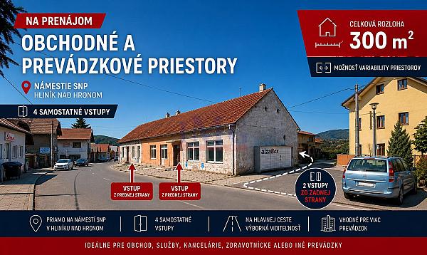 Prenájom flexibilných priestorov v Hliník nad Hronom