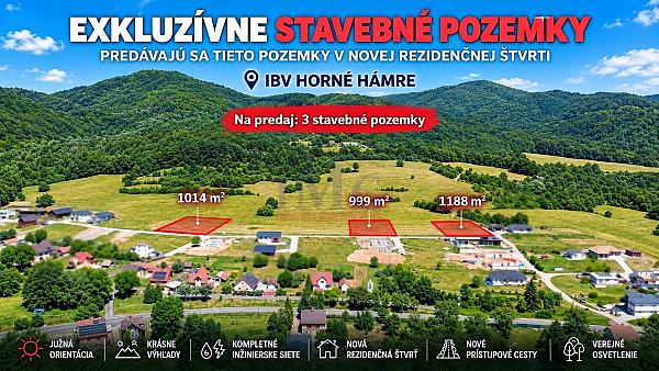Slnečné stavebné pozemky v obci Horné Hámre